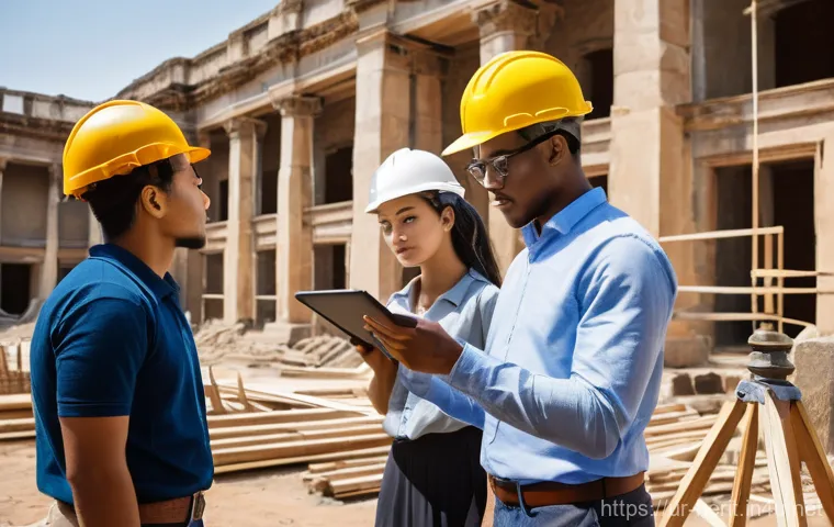 문화재수리 자격증 취득 과정 - **"A detailed, close-up shot of a dedicated heritage restoration expert meticulously working on an a...
