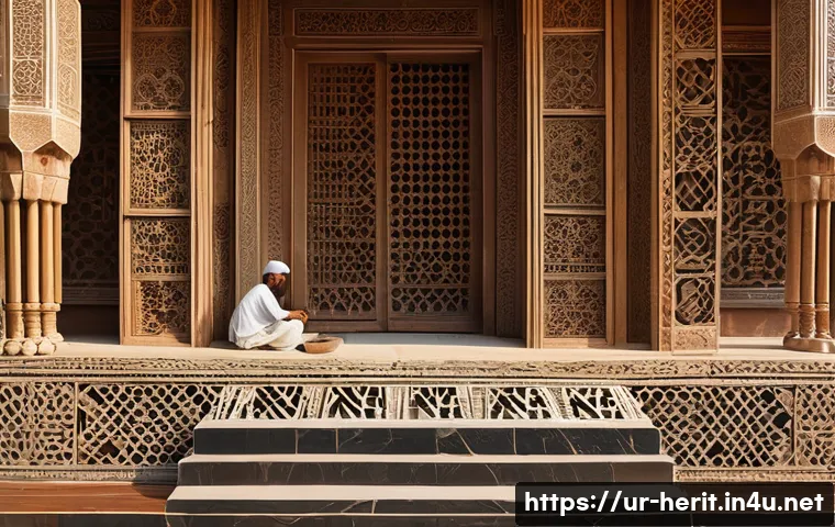 문화재수리업 경력 개발 방법 - An intricate scene depicting skilled traditional craftsmen restoring an ancient mosque in Pakistan u...