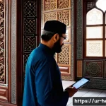 Home 23 문화재수리업의 현재와 미래 - A detailed scene of a restoration expert using advanced laser scanning technology inside a century-o...