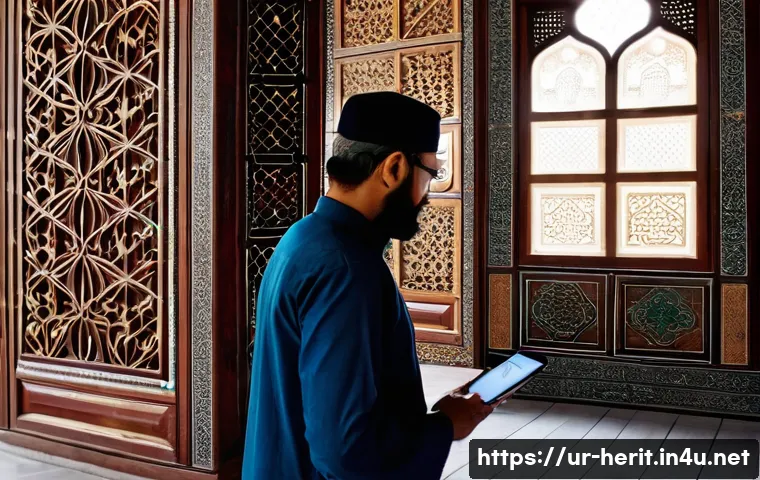문화재수리업의 현재와 미래 - A detailed scene of a restoration expert using advanced laser scanning technology inside a century-o...